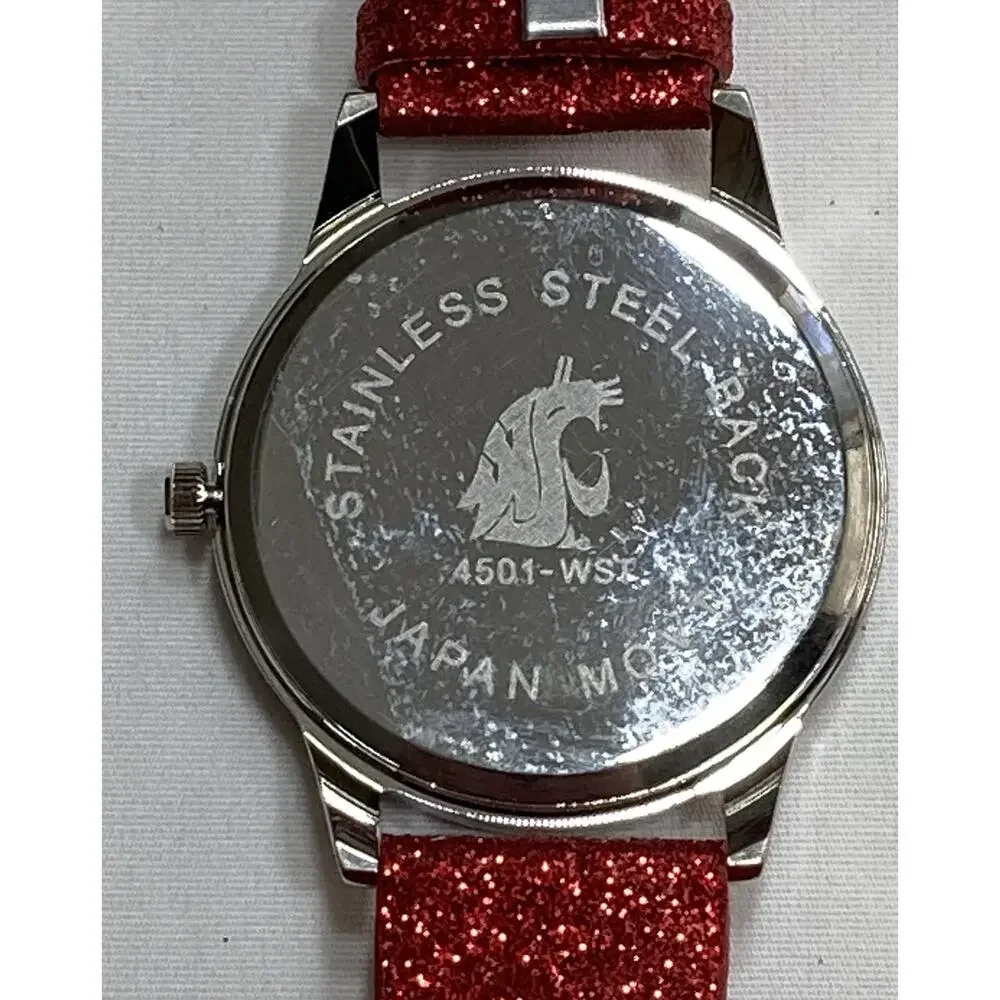 Washington State Cougars Ladies Crystals Watch, Glitter Band, NCAA